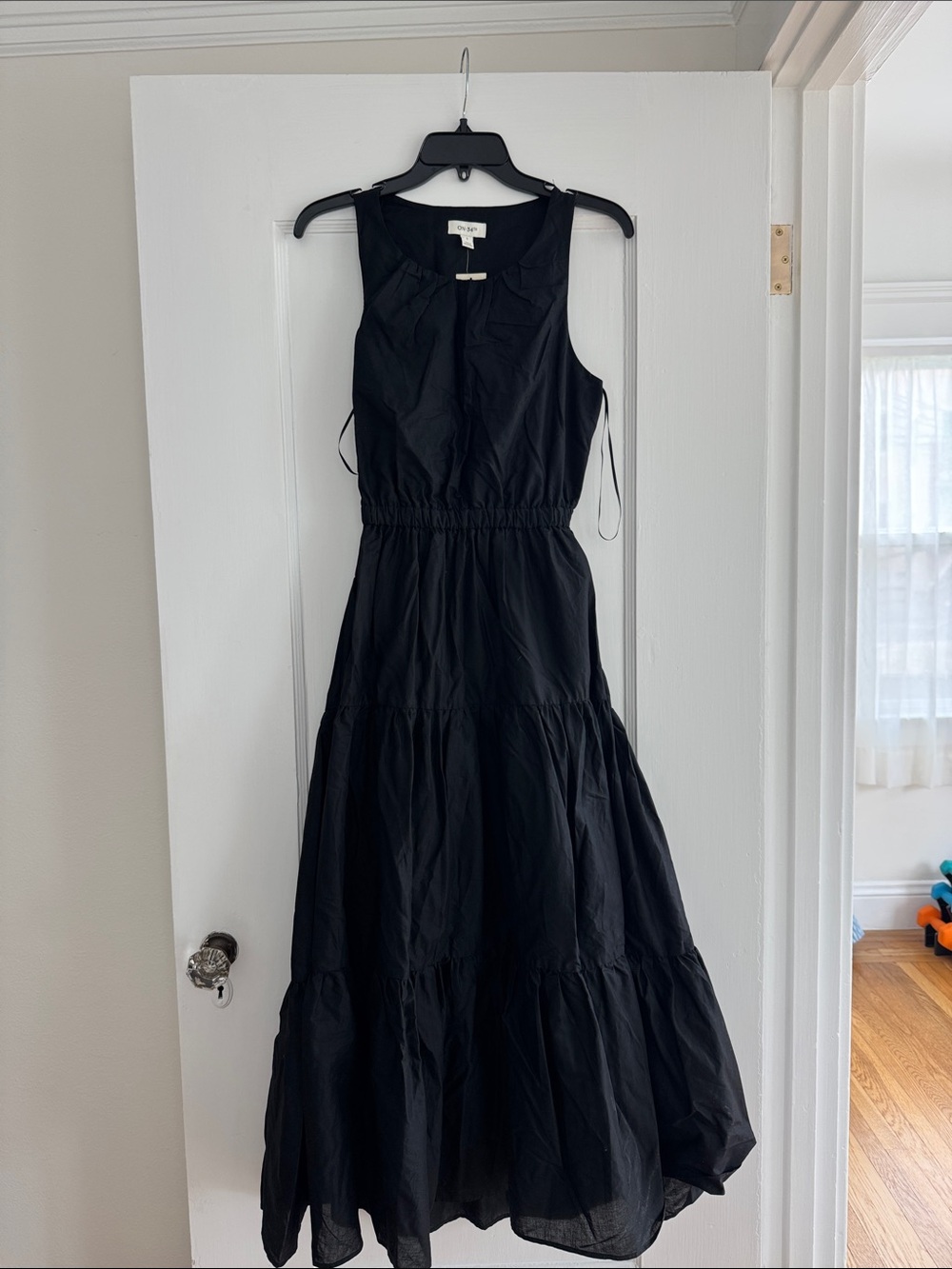 Sleeveless Black Tiered Maxi Dress